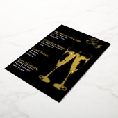 Menu de bar élégant avec feuille d'or pour soirée  (Rotation)