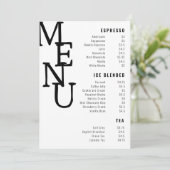 Menu de bar éternité blanc moderne Petit papier Co (Debout devant)