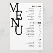 Menu de bar éternité blanc moderne Petit papier Co (Devant)