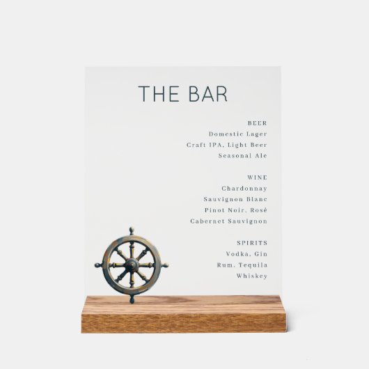Menu de bar minimaliste blanc sophistiqué (Recto)