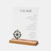 Menu de bar minimaliste blanc sophistiqué (Angle)