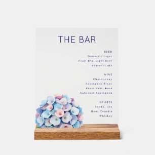 Menu de bar minimaliste bleu marine élégant