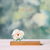 Menu de bar minimaliste corail élégant (Neutre)