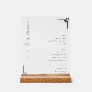 Menu de bar minimaliste élégant