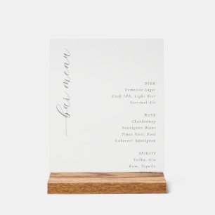Menu de bar minimaliste élégant