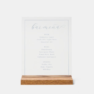 Menu de bar minimaliste élégant noir et blanc