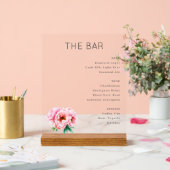 Menu de bar minimaliste gris raffiné (Mariage)