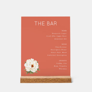 Menu de bar minimaliste saumon sophistiqué rose