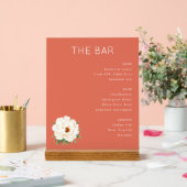 Menu de bar minimaliste saumon sophistiqué rose (Mariage)