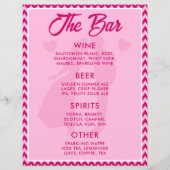Menu de bar moderne en chevron rose poudré pour ta (Dos)