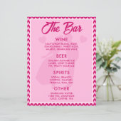 Menu de bar moderne en chevron rose poudré pour ta (Debout devant)