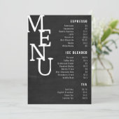 Menu de bar moderne sur tableau noir en ardoise Pe (Debout devant)