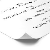 Menu de bar ouvert pancarte de mariage Affiche (Coin)