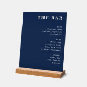 Menu de bar typographique bleu marine sophistiqué (Angle)