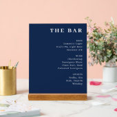 Menu de bar typographique bleu marine sophistiqué (Mariage)