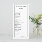 Menu de Bat Mitzvah, Recette Simple Moderne Tradit (Debout devant)