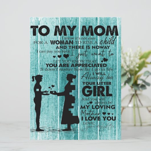 Menu De Belles Citations À Ma Mère | Cadeau pour mère (Debout devant)