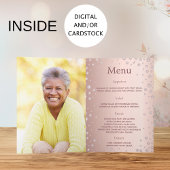 Menu de bienvenue or rose gold et diamants pour le