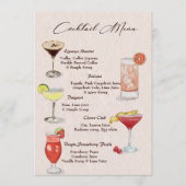 Menu de boissons cocktail à l'aquarelle (Devant)
