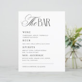 Menu de boissons de bar de mariage élégant et luxu (Debout devant)