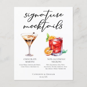 Menu de boissons de mariage sans alcool sophistiqu