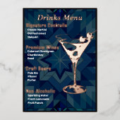 Menu de boissons doré à bordure plus foncée (Recto)