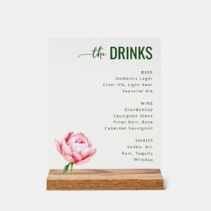 Menu de boissons minimaliste gris élégant