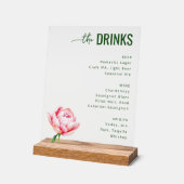 Menu de boissons minimaliste gris élégant (Angle)