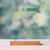 Menu de boissons minimaliste vert raffiné (Neutre)