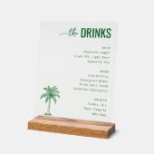 Menu de boissons minimaliste vert raffiné (Angle)