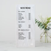 Menu de boissons plates de bière (Debout devant)