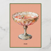 Menu de boissons rose glamour avec feuille d'or (Verso)