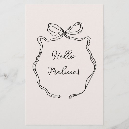 Menu de bordure de ruban Whimsical avec nom (Dos)