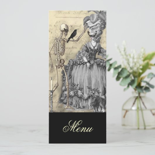 Menu de boule de mascarade de Halloween (Debout devant)