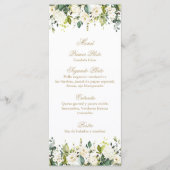 Menu de bouquet blanc (Devant)