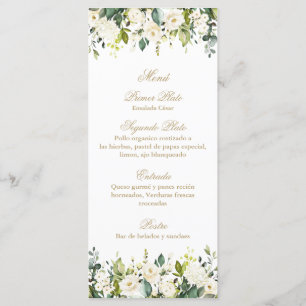 Menu de bouquet blanc