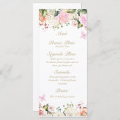 Menu de bouquet rose papillon (Devant / Derrière)