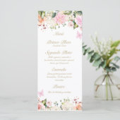 Menu de bouquet rose papillon (Debout devant)