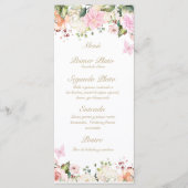 Menu de bouquet rose papillon (Devant)