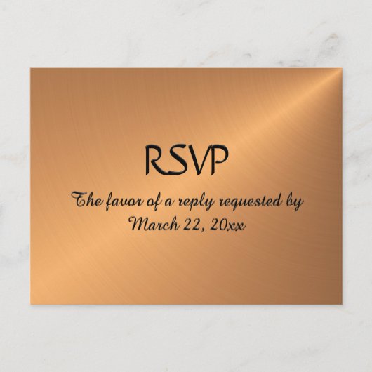 Menu de brillance en cuivre RSVP (Devant)