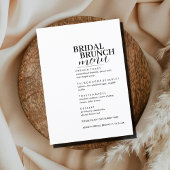 Menu de brunch nuptial de texte minimal Serif