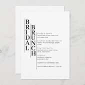 Menu de brunch nuptial minimaliste moderne (Devant / Derrière)