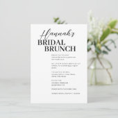 Menu de brunch nuptial personnalisé minimal (Debout devant)