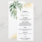 Menu de buffet de mariage avec nom d'invité unique (Devant / Derrière)
