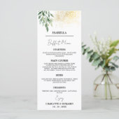 Menu de buffet de mariage avec nom d'invité unique (Debout devant)