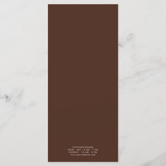 Menu de café minimaliste moderne (Dos)