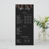 Menu de café minimaliste moderne noir (Debout devant)