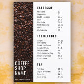 Menu de café moderne 