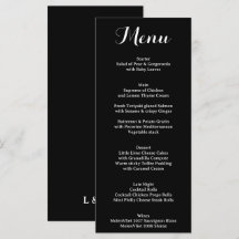 Menu de calligraphie élégant noir et blanc traditi
