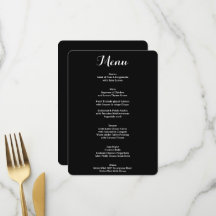 Menu de calligraphie élégant noir et blanc traditi